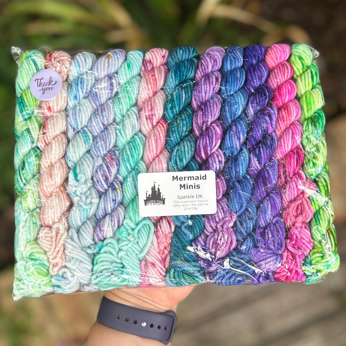 Mermaid Minis - Silver Sparkle DK - 12 x 10g miniskeins