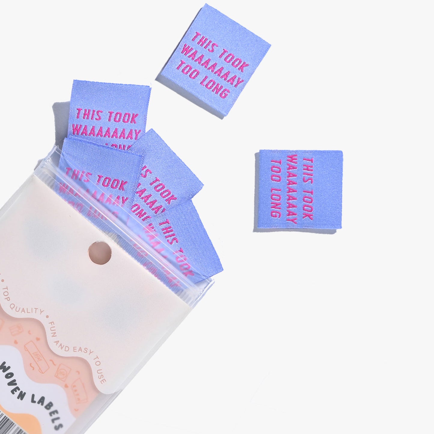 This Took Waaaaay Too Long - 6 pack -Kylie and the Machine woven labels