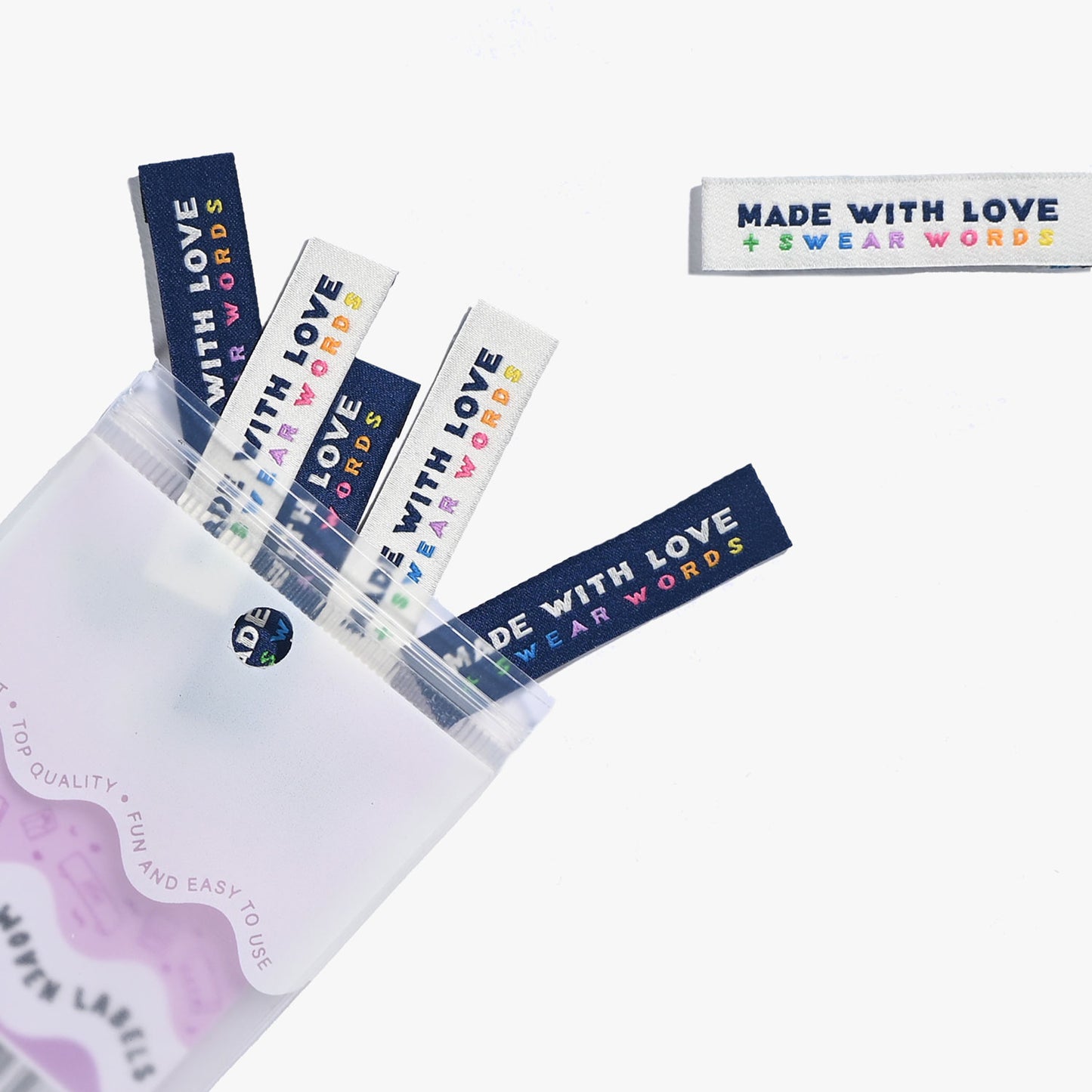 Made With Love & Swear Words - 6 pack - Kylie and the Machine woven labels