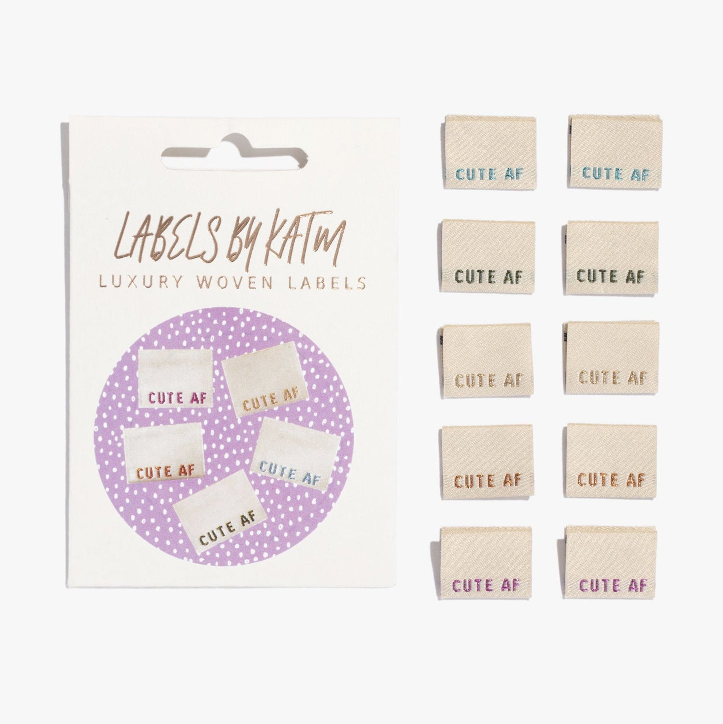 Cute AF - 10 pack -Kylie and the Machine woven labels