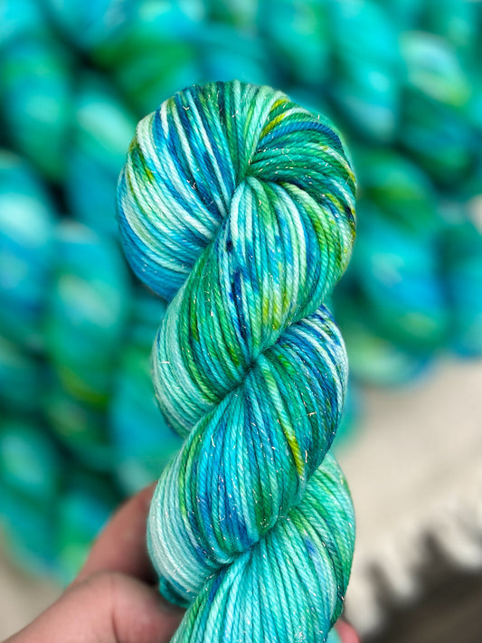 Beyond The Reef - Iridescent Sparkle DK 100g skein