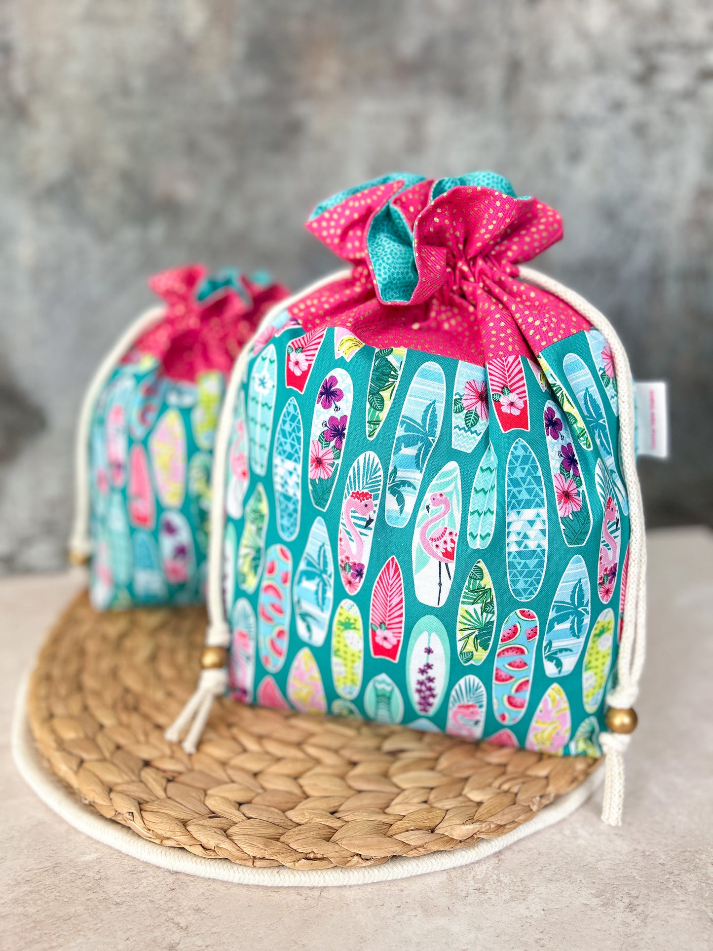Tropical Surfboards - Drawstring Project Bag