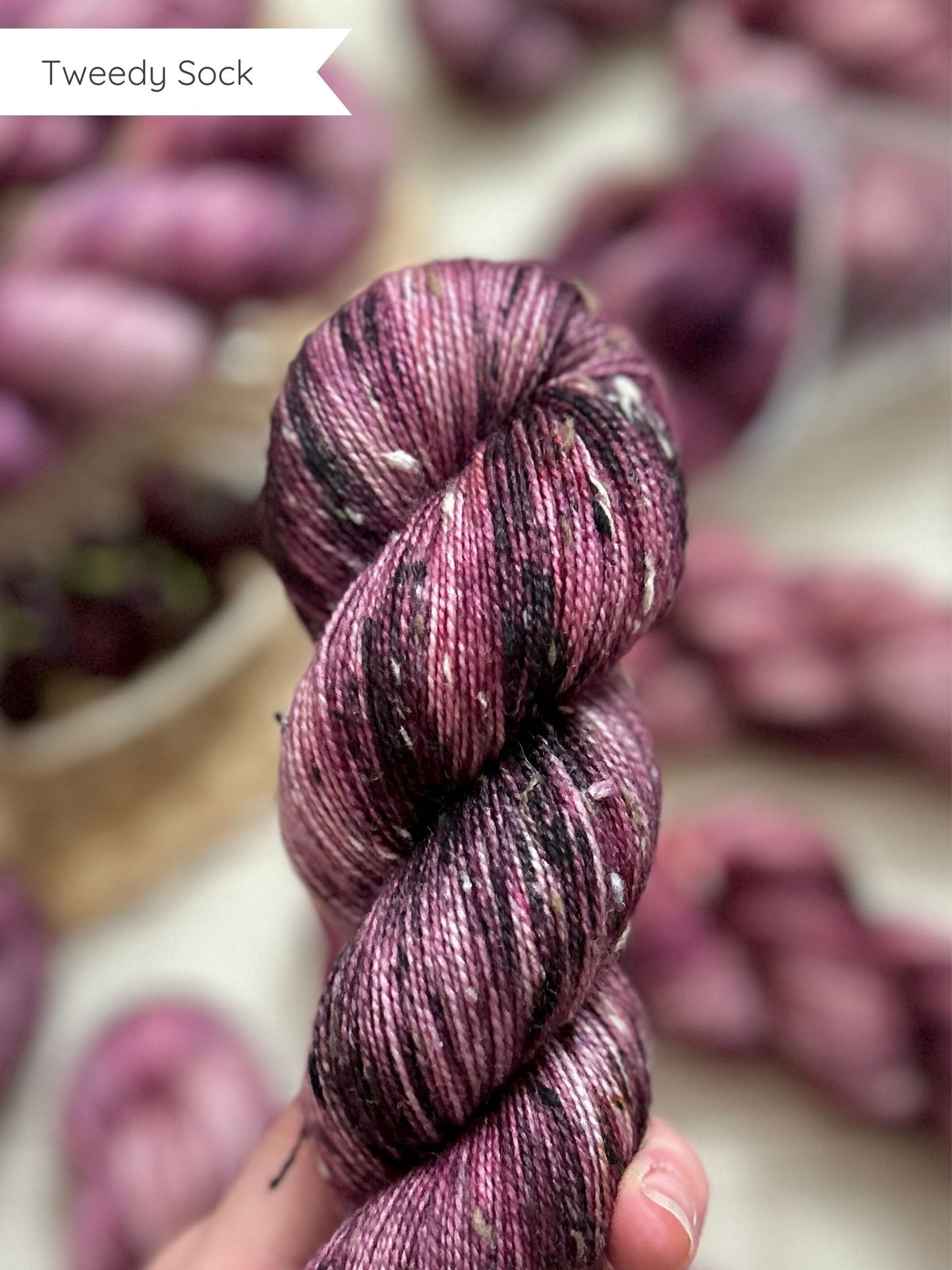 Black Cherry Delight - Tweedy Sock 100g