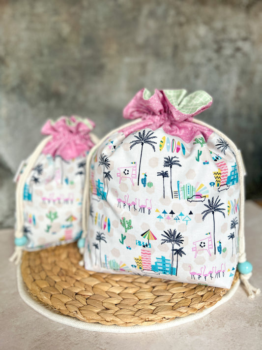 Flamingo Street - Drawstring Project Bag