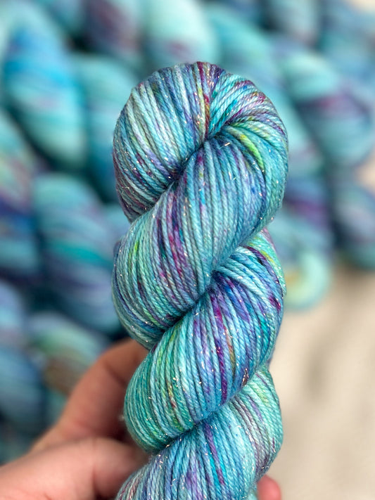 Pool Party - Iridescent Sparkle DK 100g skein