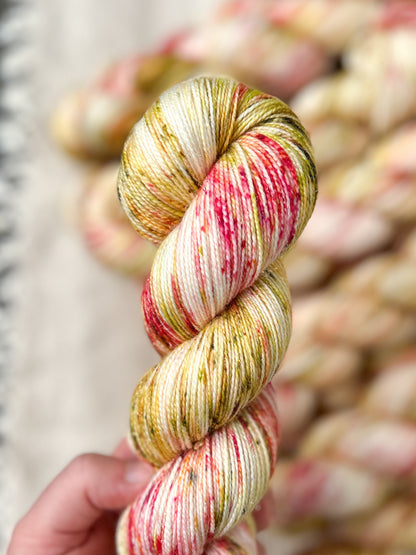 Pina Colada - Iridescent Sparkle Sock 100g skein