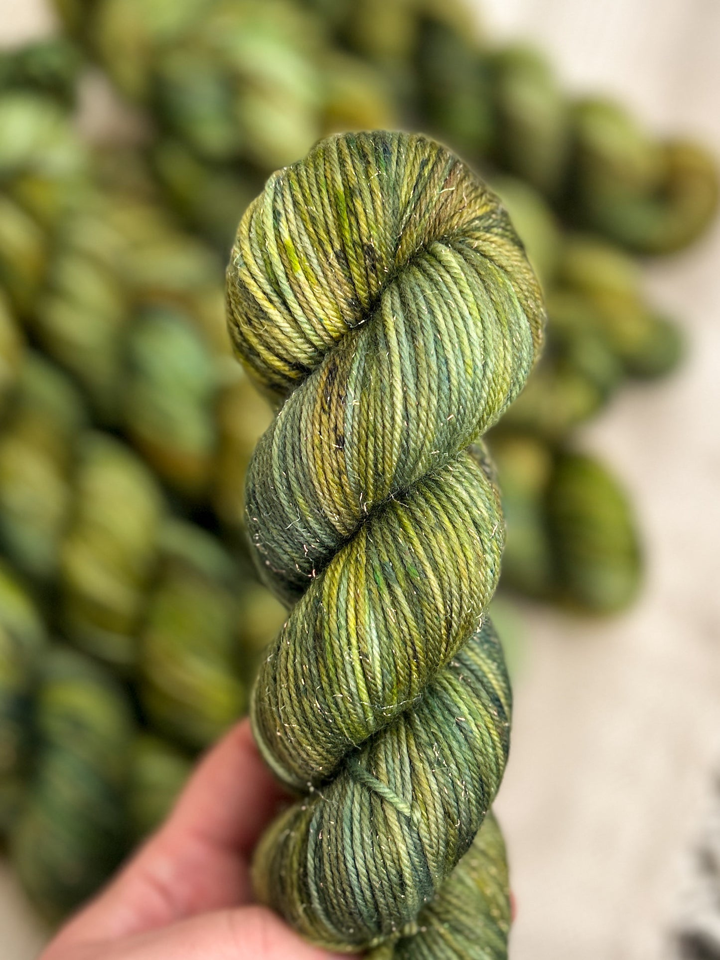 Palm Fronds - Iridescent Sparkle DK 100g skein