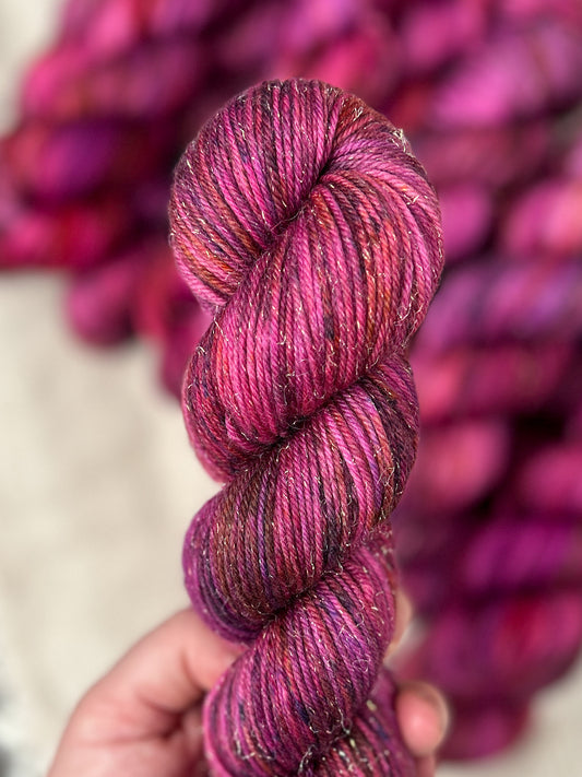 Bougainvillea - Iridescent Sparkle DK 100g skein