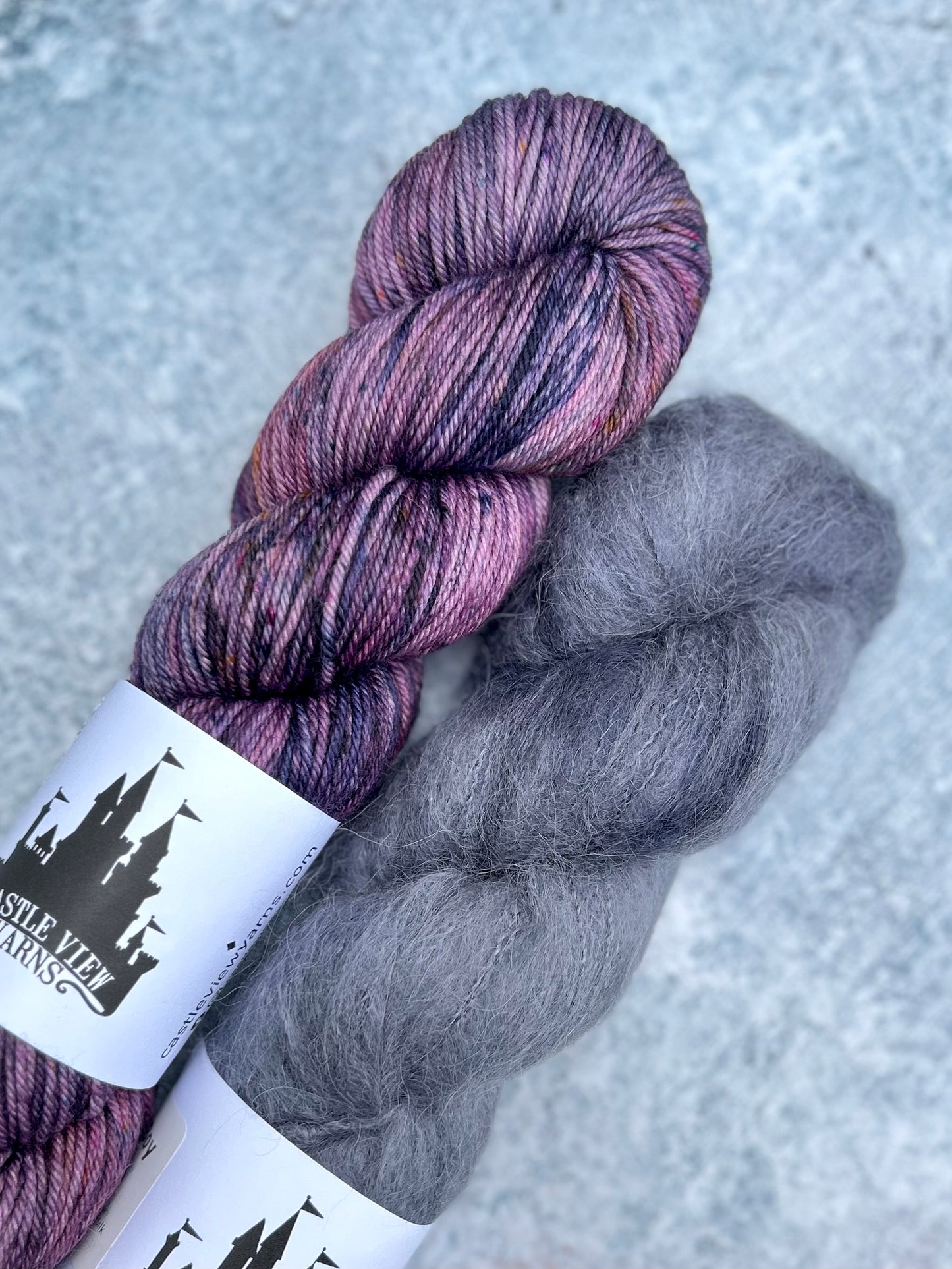 Duos #36 - DK (75/25) & Suri yarn combo