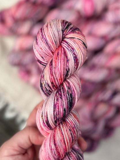 Flamboyance of Flamingos - Iridescent Sparkle DK 100g skein