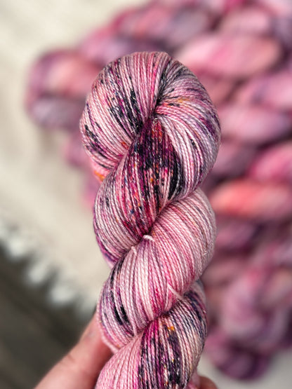 Flamboyance of Flamingos - Iridescent Sparkle Sock 100g skein