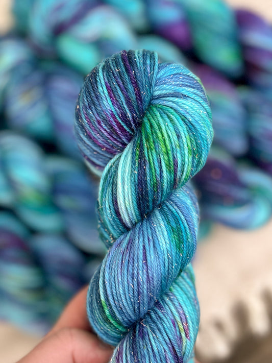 Scales & Tails - Iridescent Sparkle DK 100g skein