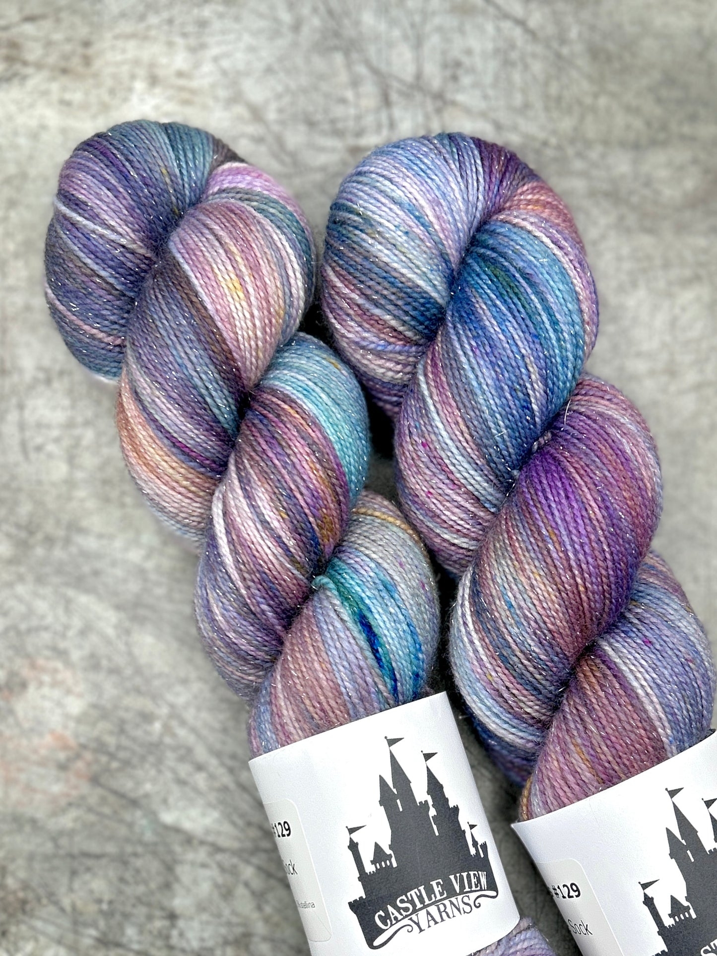 Castle Colours #129 - Silver Sparkle Sock 100g skein