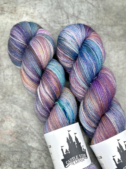 Castle Colours #129 - Silver Sparkle Sock 100g skein