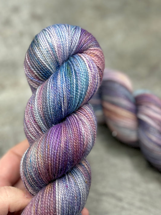 Castle Colours #129 - Silver Sparkle Sock 100g skein