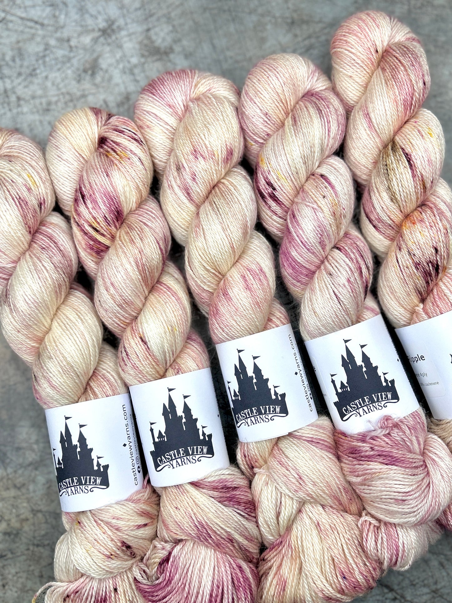 Raspberry Ripple - Alpaca Silk Cashmere 4ply 100g skein