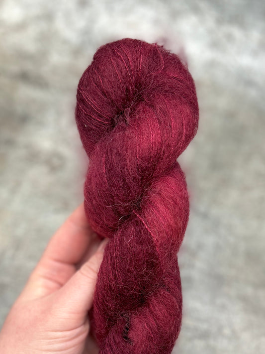 Morticia's Lipstick - Mohair Silk Fluff 50g skein
